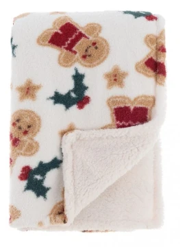 Blanc MariClò - Gingerbread Man Christmas Pop Sherpa Throw - 140 x 170 cm