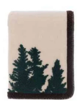 Blanc MariClò - Gran Paradiso Sherpa Throw with Trees and Moose - 140 x 170 cm