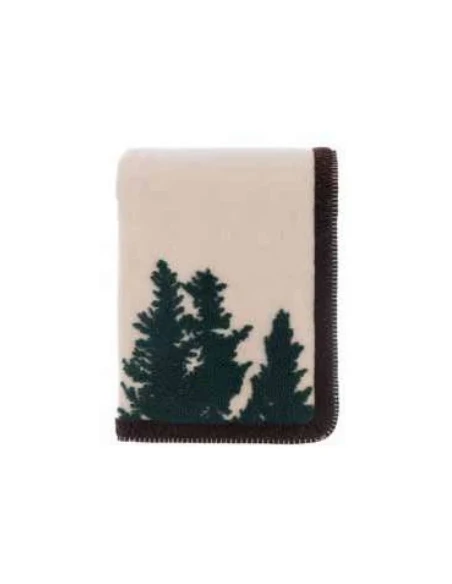 Blanc MariClò - Gran Paradiso Sherpa Throw with Trees and Moose - 140 x 170 cm