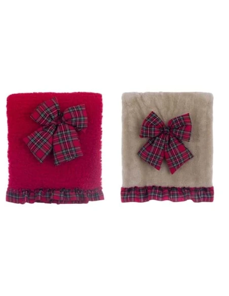 Blanc MariClò -  Plaid Sherpa Fiocco Tartan - Beige