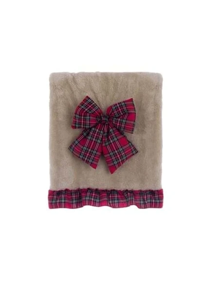 Blanc MariClò - Plaid Sherpa Bow Tartan - Beige