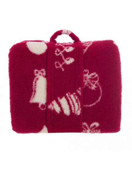 Blanc MariClò -  Plaid Sherpa Stampa Natalizia - Rosso