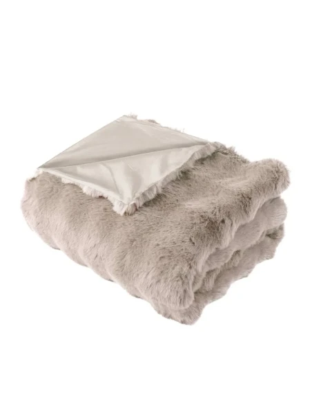 Blanc MariClò - Chalet Collection Eco-Fur Throw - Beige