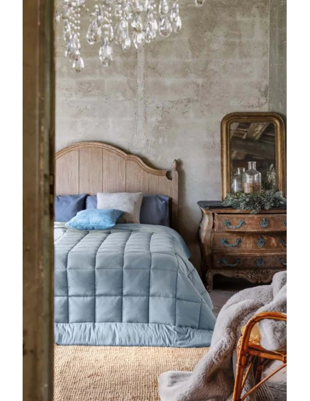 Blanc MariClò - Diamante Collection Quilt - Light Blue