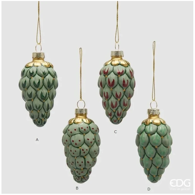 EDG - Pine Cone Christmas Ball - Green