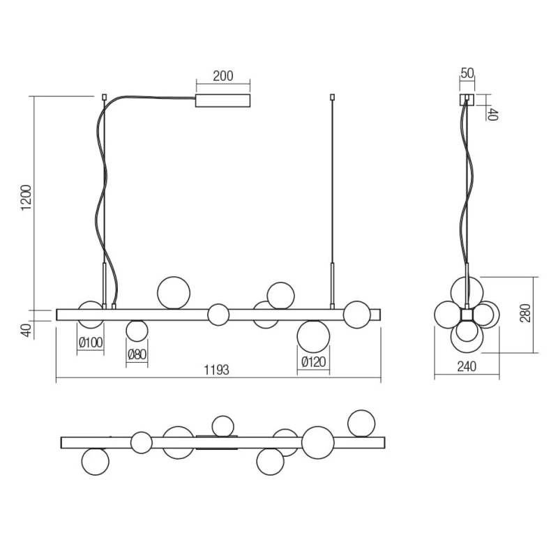 Redo Group - Goji Lampada a Sospensione - Nero Spazzolato
