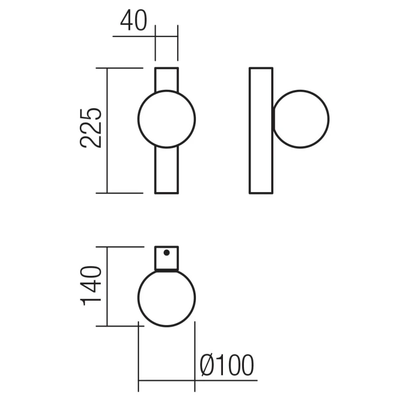 Redo Group - Goji Lampada da Parete - Nero Spazzolato