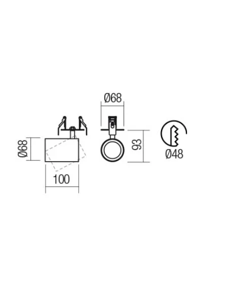 Redo Group - Corinth Adjustable Semi-Recessed Mini Projector