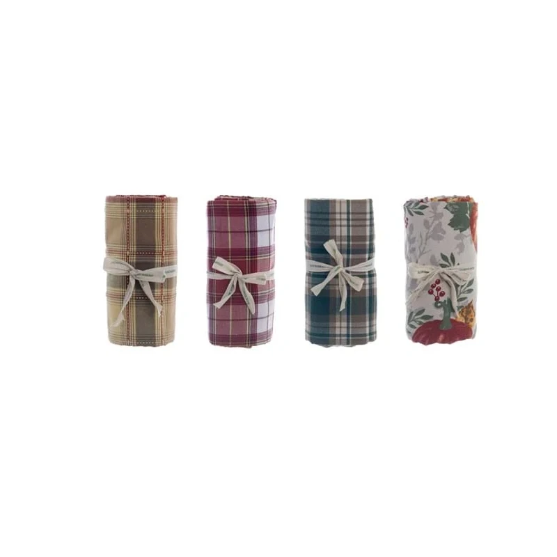 Blanc MariClò - Red Tartan Dream Pumpkins Tablecloth - 140 x 180 cm