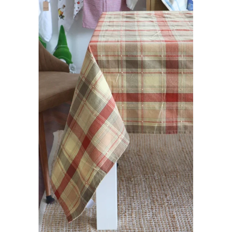 Blanc MariClò - Yellow Tartan Dream Pumpkins Tablecloth - 140 x 180 cm