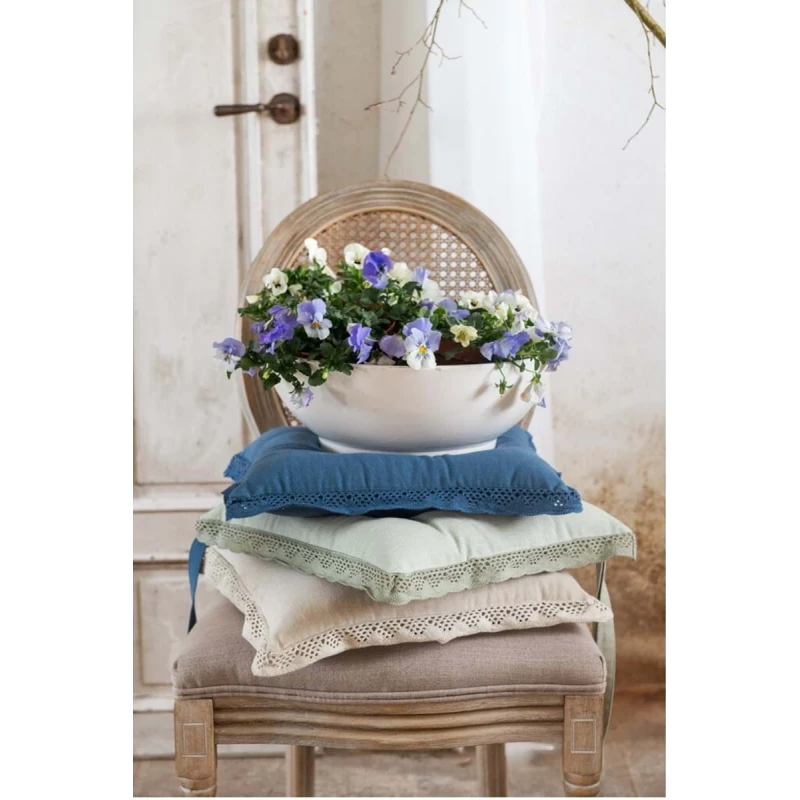 Blanc MariClò - Cuscino Profilled Sedia con Pizzo Nuovo Infinity - Beige