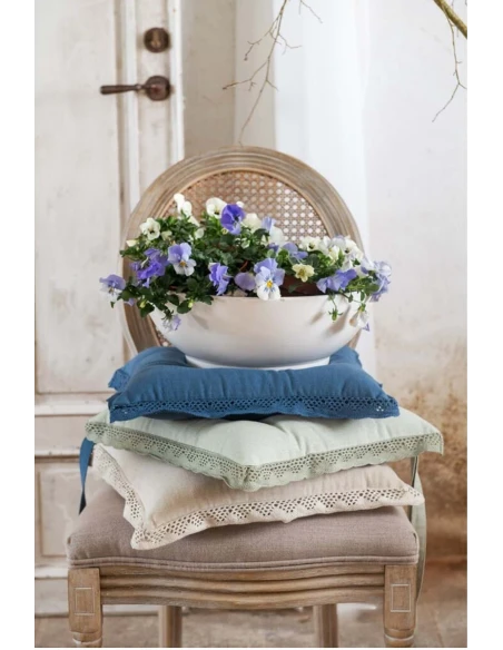 Blanc MariClò - Profilled Chair Cushion with New Infinity Lace - Beige