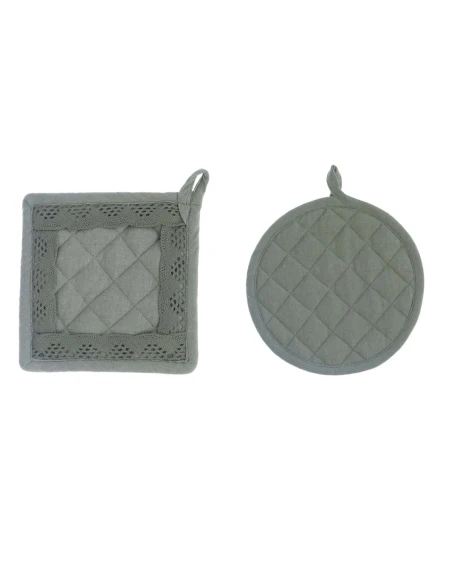 Blanc MariClò - Set of 2 New Infinity Pot Holders - Green