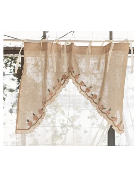 Blanc MariClò - Curtain with Valance and Flowers - Madama Butterfly