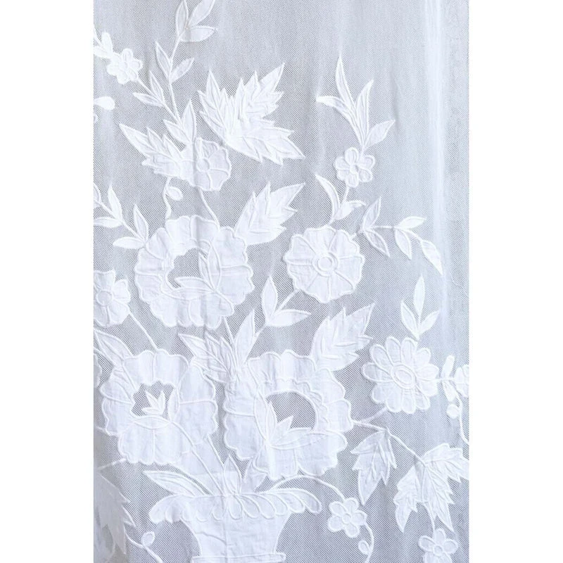 Blanc MariClò - Curtain with Dentelle Embroidery - White Cotton