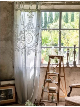 Blanc MariClò - Tenda con Medaglione Centrale e Ricami - Dentelle