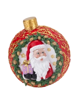 Henriette - Decorazione Sfera Babbo Natale - Rosso