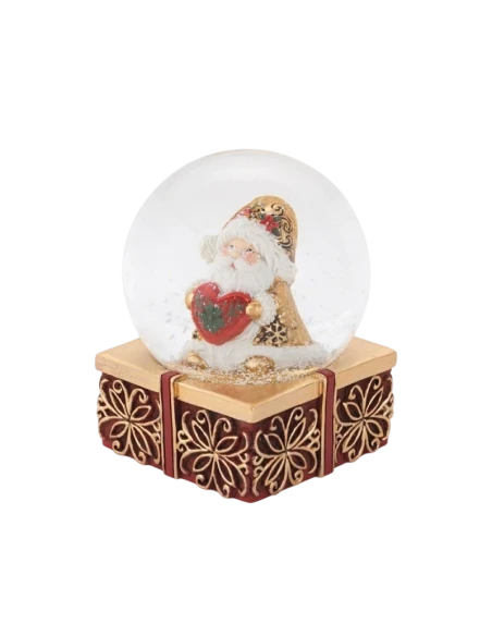 Henriette - Santa Claus with Heart Globe Decoration - Red