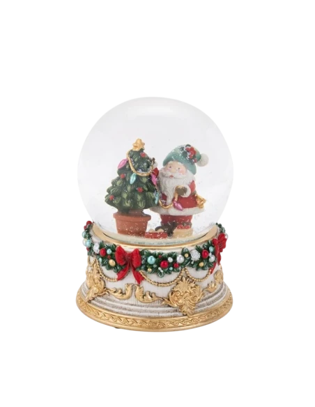 Henriette - Carillon Globo Babbo Natale con Albero