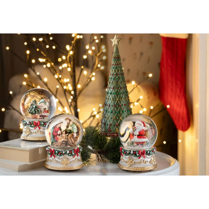 Henriette - Santa Claus with Gifts Globe Music Box