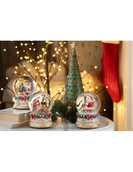 Henriette - Santa Claus with Gifts Globe Music Box